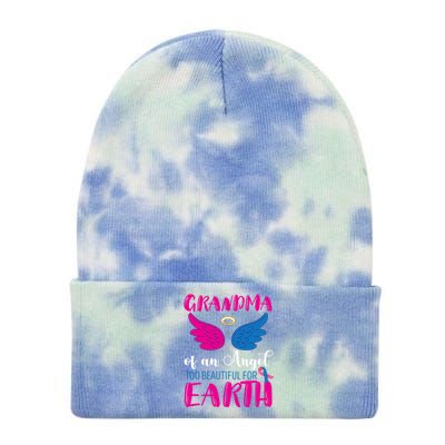 Grandma Of An Angel Miscarriage Awareness Infant Loss Gift Tie Dye 12in Knit Beanie