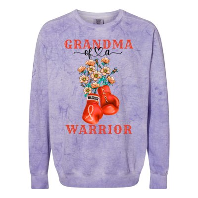 Grandma Of A Warrior Ney Cancer Awareness Support Squad Gift Colorblast Crewneck Sweatshirt