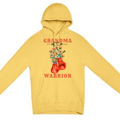 Grandma Of A Warrior Ney Cancer Awareness Support Squad Gift Premium Pullover Hoodie