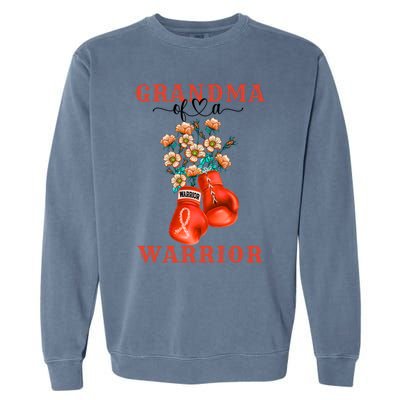 Grandma Of A Warrior Ney Cancer Awareness Support Squad Gift Garment-Dyed Sweatshirt