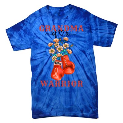 Grandma Of A Warrior Ney Cancer Awareness Support Squad Gift Tie-Dye T-Shirt