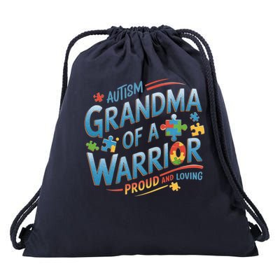 Grandma Of A Warrior World Autism Awareness Day 2025 Drawstring Bag