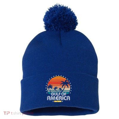 Gulf Of America President Trump Est 2025 Pom Pom 12in Knit Beanie