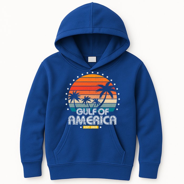 Gulf Of America President Trump Est 2025 Kids Hoodie
