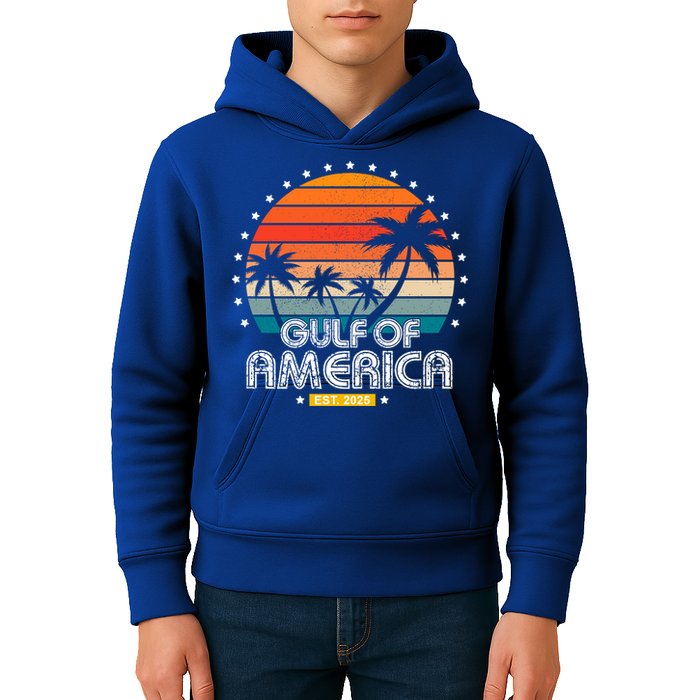 Gulf Of America President Trump Est 2025 Kids Hoodie