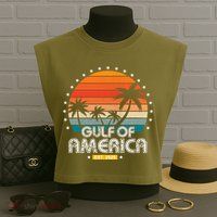 Gulf Of America President Trump Est 2025 Garment-Dyed Women's Muscle Tee