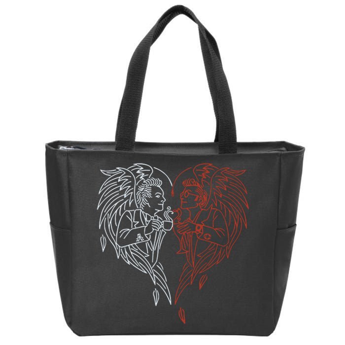 Good Omens A Toast To The World Zip Tote Bag