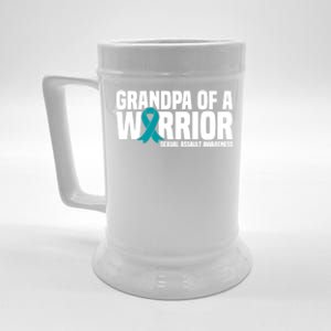 Grandpa Of A Warrior Sexual Assault Awareness Gift Beer Stein