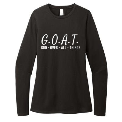 God Over All Things Christian Values G.O.A.T. Jesus Is Our Savior Holy Spirit Womens CVC Long Sleeve Shirt