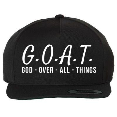 God Over All Things Christian Values G.O.A.T. Jesus Is Our Savior Holy Spirit Wool Snapback Cap
