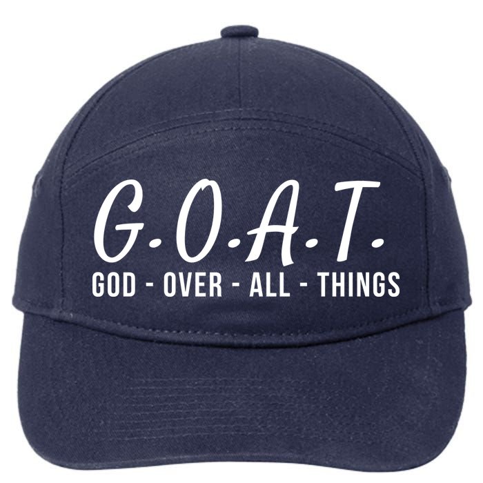 God Over All Things Christian Values G.O.A.T. Jesus Is Our Savior Holy Spirit 7-Panel Snapback Hat