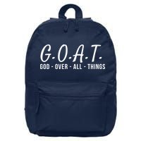 God Over All Things Christian Values G.O.A.T. Jesus Is Our Savior Holy Spirit 16 in Basic Backpack