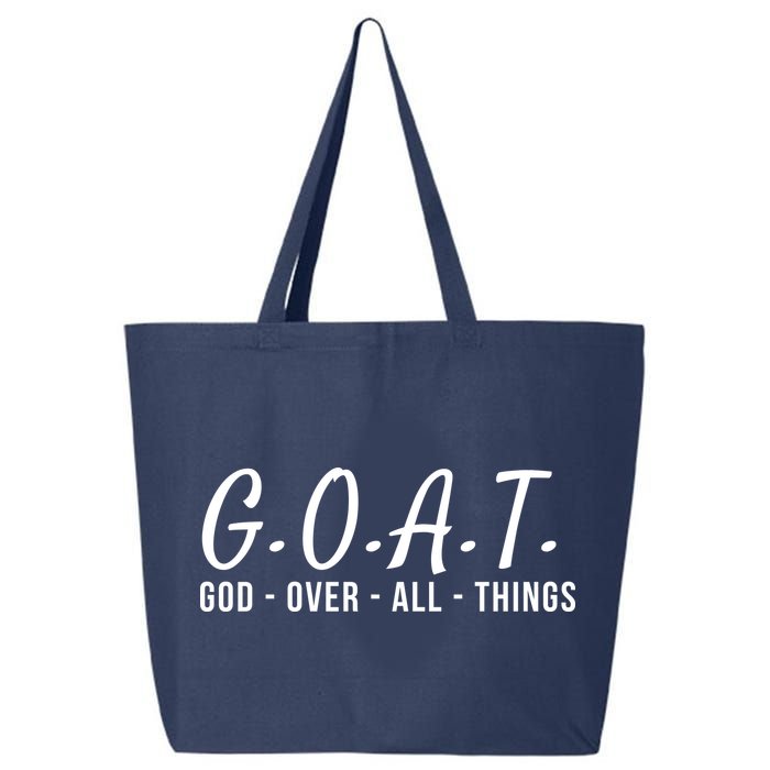 God Over All Things Christian Values G.O.A.T. Jesus Is Our Savior Holy Spirit 25L Jumbo Tote