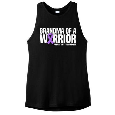 Grandma of a Warrior NICU Prematurity Awareness Ladies PosiCharge Tri-Blend Wicking Tank