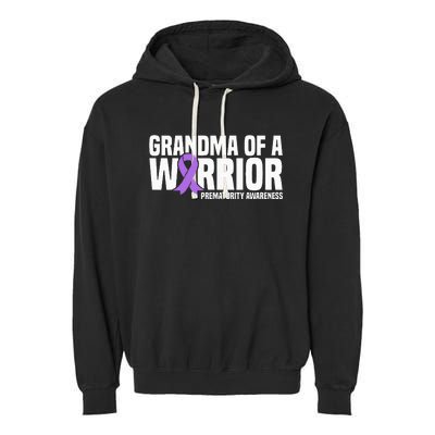 Grandma of a Warrior NICU Prematurity Awareness Garment-Dyed Fleece Hoodie