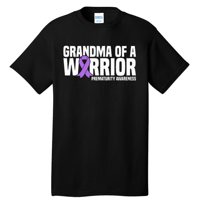 Grandma of a Warrior NICU Prematurity Awareness Tall T-Shirt