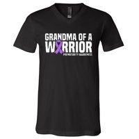 Grandma of a Warrior NICU Prematurity Awareness V-Neck T-Shirt