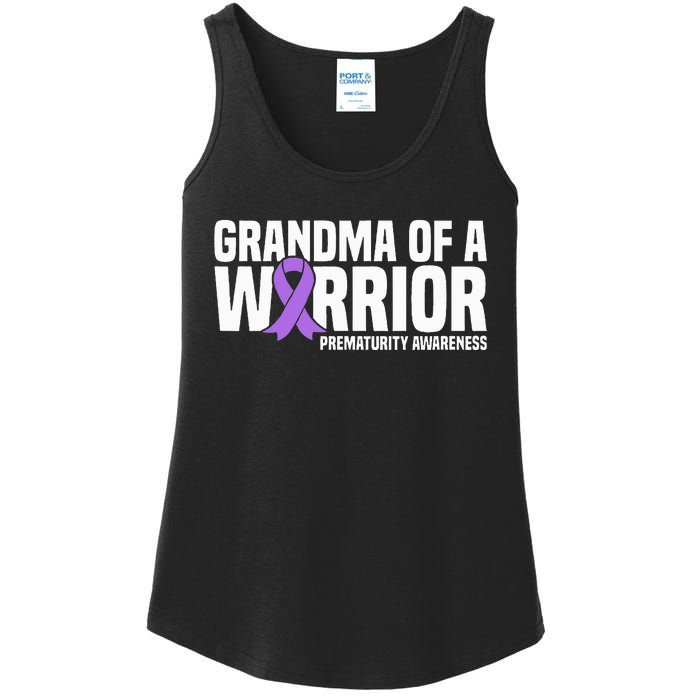 Grandma of a Warrior NICU Prematurity Awareness Ladies Essential Tank