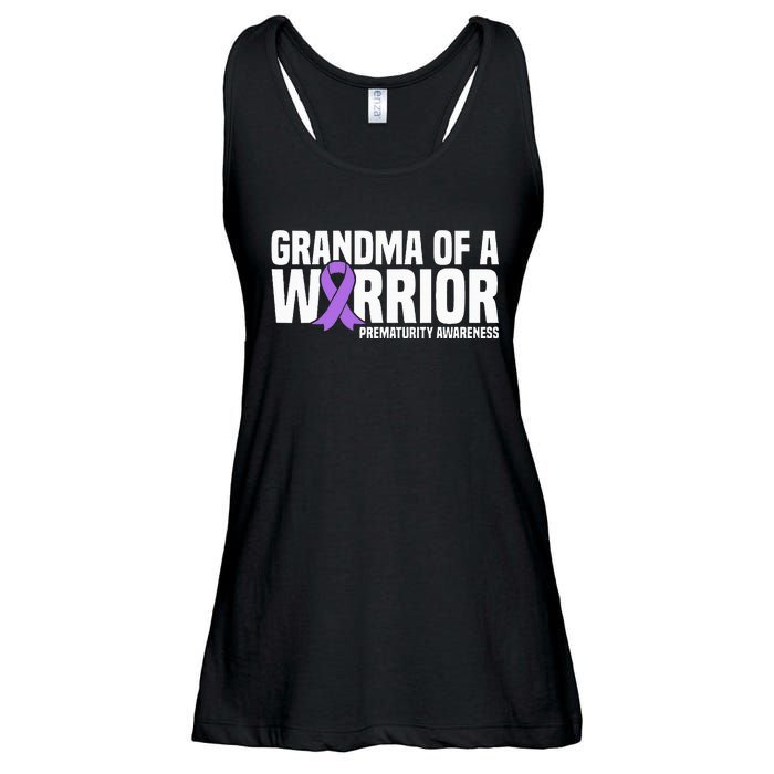 Grandma of a Warrior NICU Prematurity Awareness Ladies Essential Flowy Tank