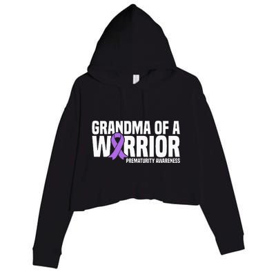 Grandma of a Warrior NICU Prematurity Awareness Crop Fleece Hoodie