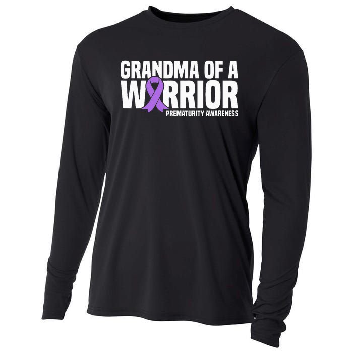 Grandma of a Warrior NICU Prematurity Awareness Cooling Performance Long Sleeve Crew