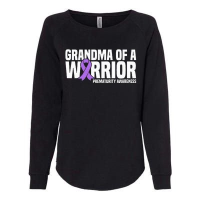 Grandma of a Warrior NICU Prematurity Awareness Womens California Wash Sweatshirt