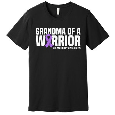 Grandma of a Warrior NICU Prematurity Awareness Premium T-Shirt