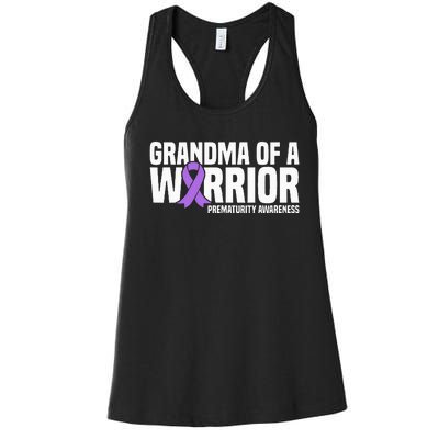 Grandma of a Warrior NICU Prematurity Awareness Women's Racerback Tank