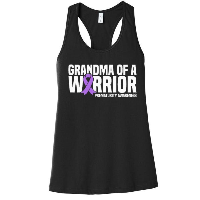 Grandma of a Warrior NICU Prematurity Awareness Women's Racerback Tank