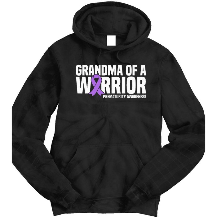 Grandma of a Warrior NICU Prematurity Awareness Tie Dye Hoodie