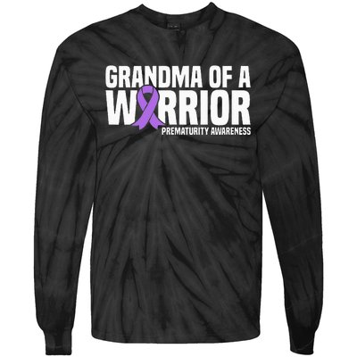 Grandma of a Warrior NICU Prematurity Awareness Tie-Dye Long Sleeve Shirt