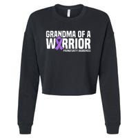 Grandma of a Warrior NICU Prematurity Awareness Cropped Pullover Crew