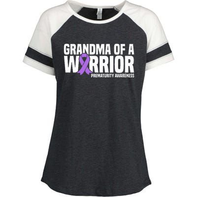 Grandma of a Warrior NICU Prematurity Awareness Enza Ladies Jersey Colorblock Tee