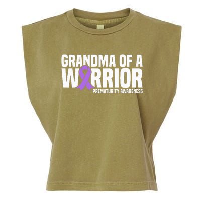 Grandma of a Warrior NICU Prematurity Awareness Garment-Dyed Women's Muscle Tee