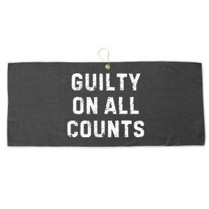 Guilty On All Counts Large Microfiber Waffle Golf Towel