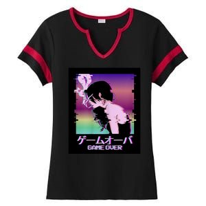 Game Over Anime Ladies Halftime Notch Neck Tee