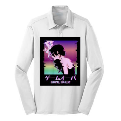 Game Over Anime Silk Touch Performance Long Sleeve Polo