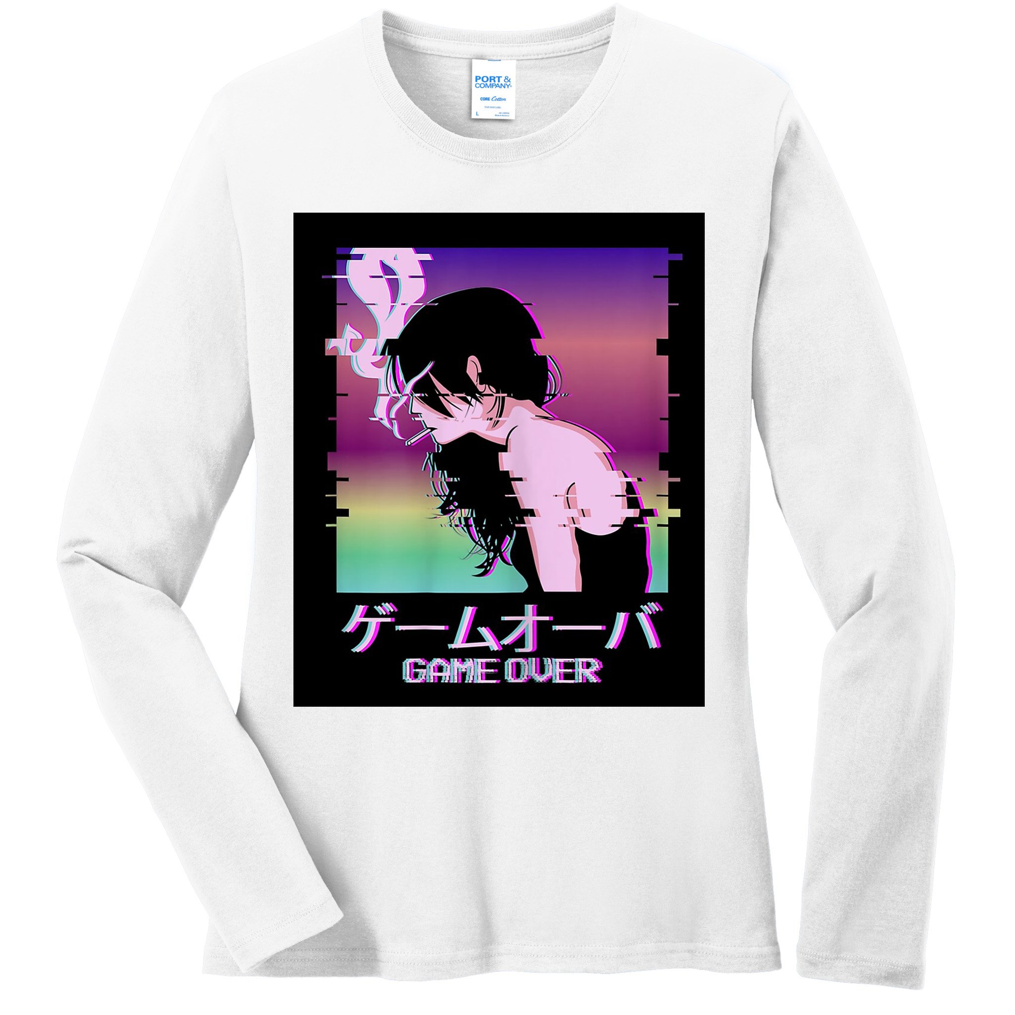 Game Over Anime Ladies Long Sleeve Shirt