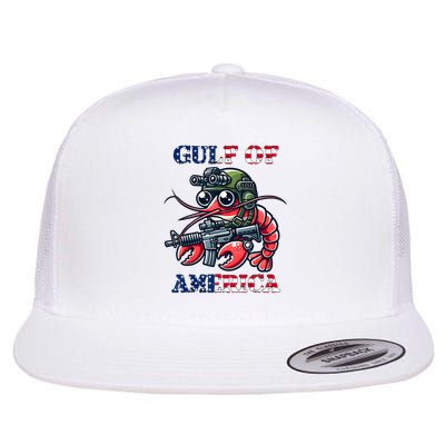 gulf of America Tactical Shrimp Patriotic Military Flat Bill Trucker Hat