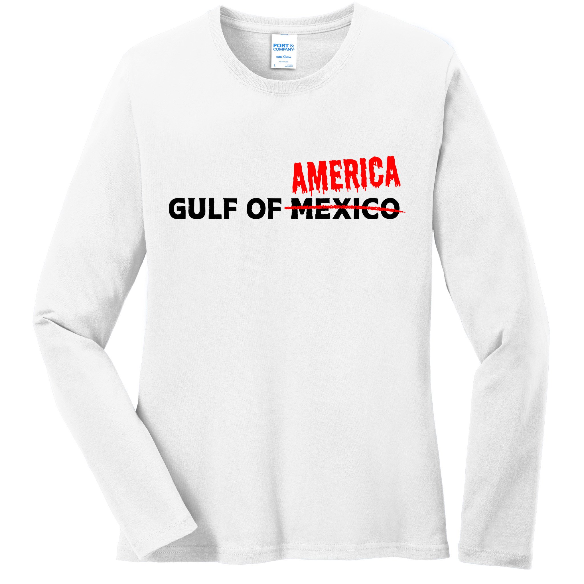 Gulf Of America! Trump / Vance Ladies Long Sleeve Shirt