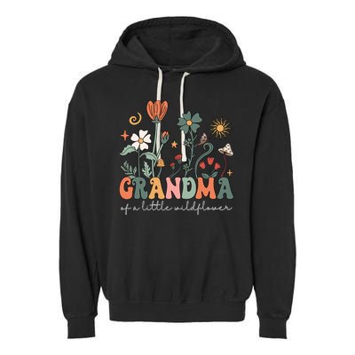 Grandma Of A Little Wildflower Family Matching Garment-Dyed Fleece Hoodie