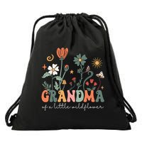 Grandma Of A Little Wildflower Family Matching Drawstring Bag
