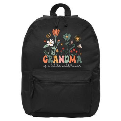 Grandma Of A Little Wildflower Family Matching 16 in Basic Backpack