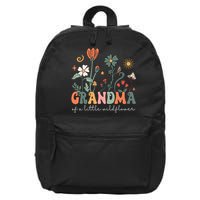 Grandma Of A Little Wildflower Family Matching 16 in Basic Backpack