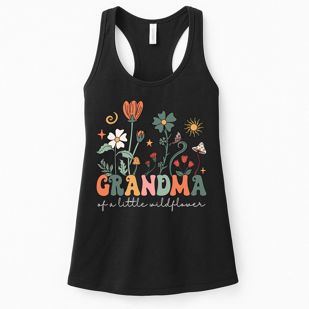Grandma Of A Little Wildflower Family Matching Womens Tank Top