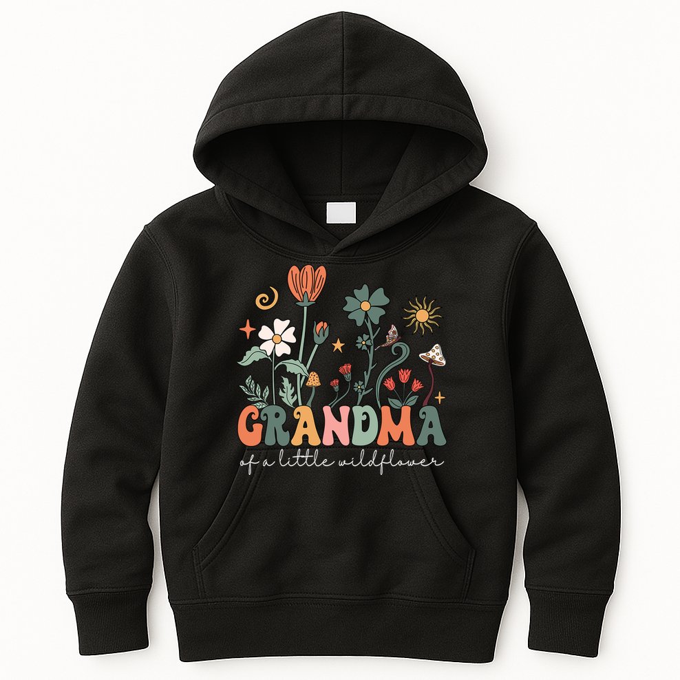 Grandma Of A Little Wildflower Family Matching Kids Hoodie