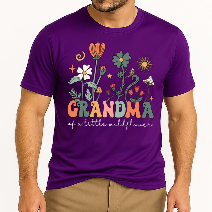 Grandma Of A Little Wildflower Family Matching Cooling Performance Crew T-Shirt