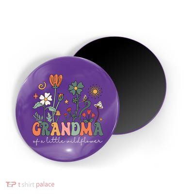 Grandma Of A Little Wildflower Family Matching Magnet