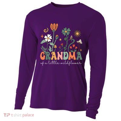 Grandma Of A Little Wildflower Family Matching Cooling Performance Long Sleeve Crew