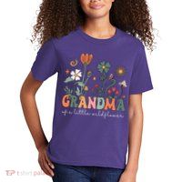 Grandma Of A Little Wildflower Family Matching Kids T-Shirt